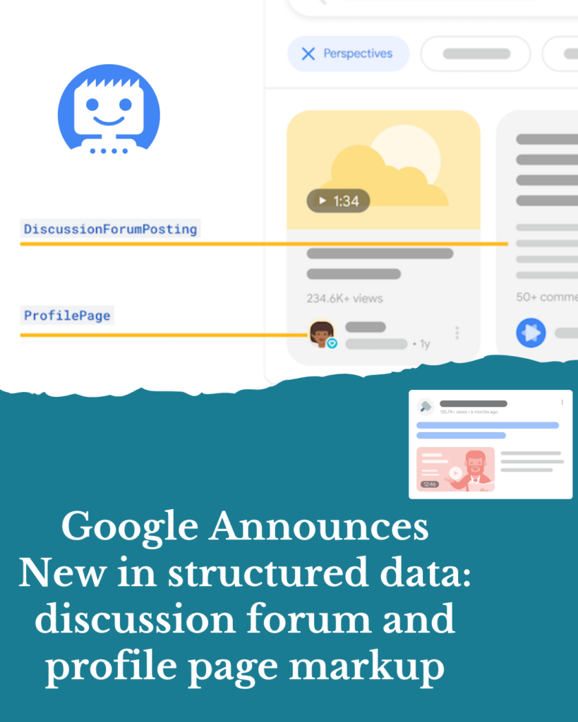 Google's New structured data: discussion forum and profile page markup